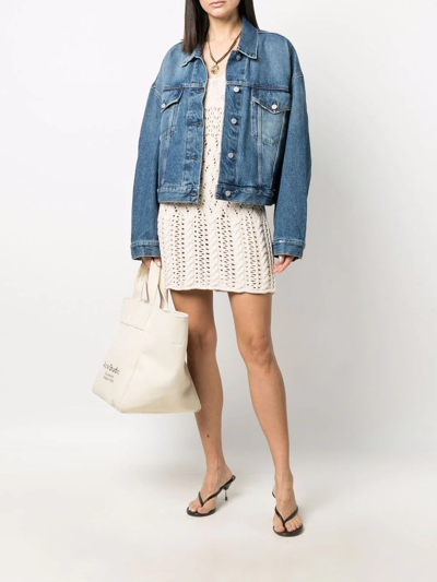 Acne Studios Blue Relaxed Cropped Fit Denim Jacket