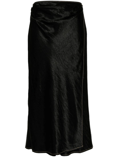 Shop Acne Studios Wrap Satin Skirt