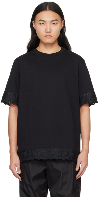 Shop Simone Rocha Black Crewneck T-shirt In Black/black