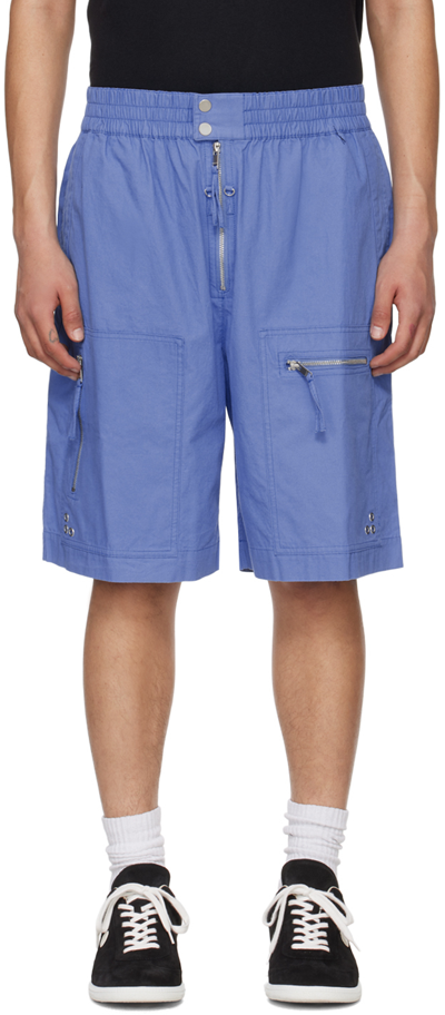 Shop Isabel Marant Blue Nahlan Shorts In 30sb Slate Blue