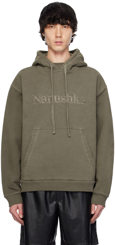 Shop Nanushka Gray Ever Hoodie In Asphalt