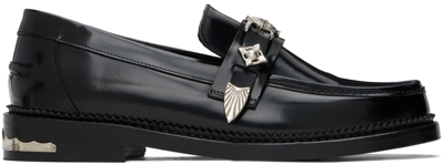 Shop Toga Virilis Black Polished Loafers