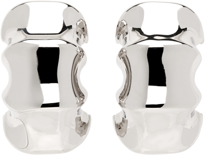 Shop Khaite Silver 'the Medium Julius Loop' Earrings In 126 Silver