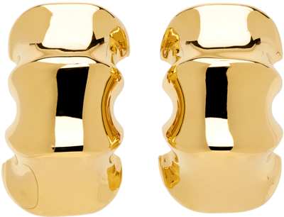 Shop Khaite Gold 'the Medium Julius Loop' Earrings In 917 Gold