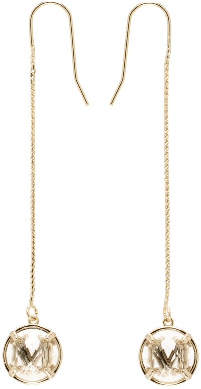Shop Max Mara Gold Chain Pendant Earrings In 1 Gold