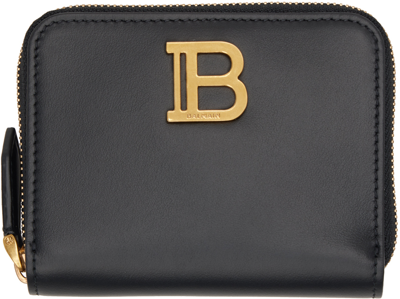 Shop Balmain Black B-buzz Leather Wallet In 0pa Noir