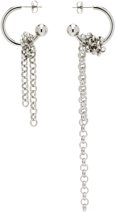 Shop Justine Clenquet Silver Gina Earrings In Palladium
