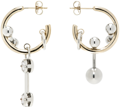 Shop Justine Clenquet Gold & Silver Debbi Earrings In Gold & Palladium