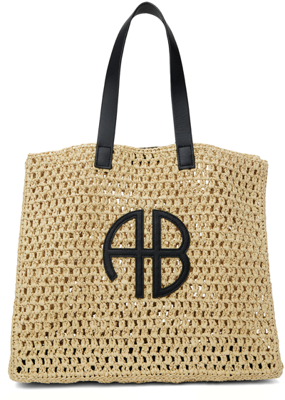 Shop Anine Bing Beige Large Rio Tote In Sand