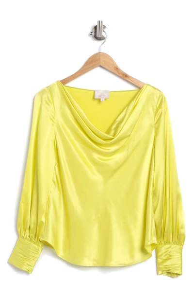 Shop Cinq À Sept Taylee Silk Satin Blouse In Yuzu