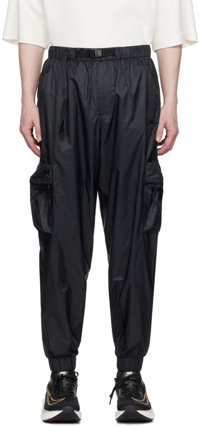 Shop Nike Black Tech Cargo Pants In Black/black