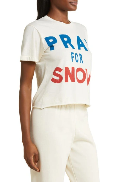 Shop Aviator Nation Pray For Snow Graphic T-shirt In Vintage White