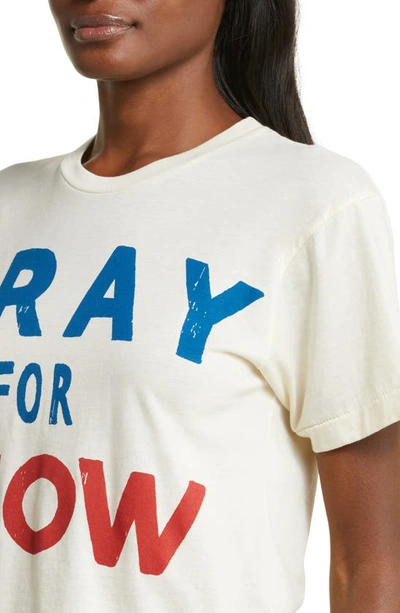 Shop Aviator Nation Pray For Snow Graphic T-shirt In Vintage White