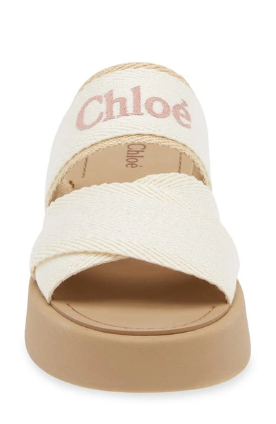 Shop Chloé Mila Slide Sandal In Beige - White
