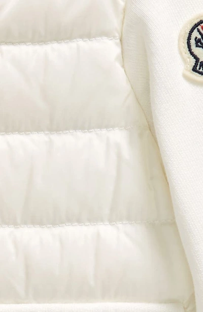 Shop Moncler Kids' Padded Zip-up Sweatshirt In White