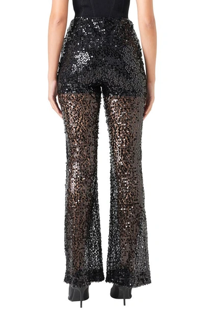 Endless Rose Women's Flared Sequins Pants In Black