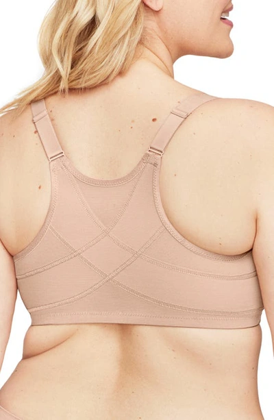Glamorise Full Figure Plus Size Wonderwire Front-closure Posture Back Underwire Bra, 9265 In Cafe