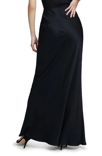 Shop L Agence Zeta Satin Maxi Skirt In Black