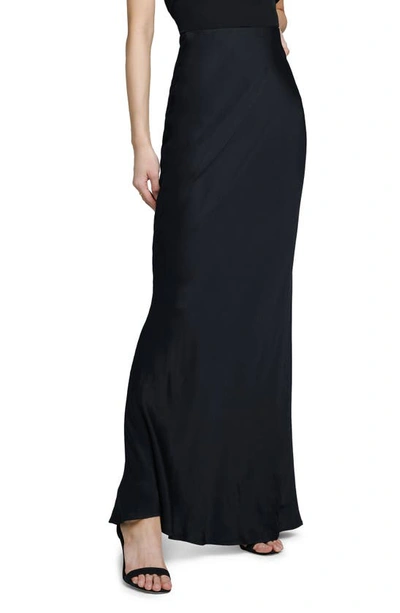 Shop L Agence Zeta Satin Maxi Skirt In Black