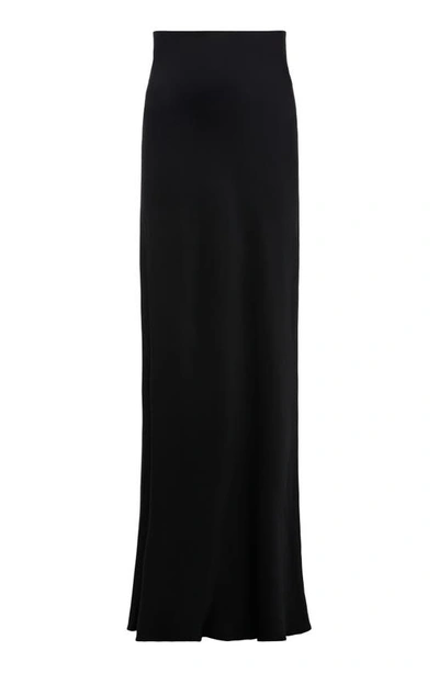 Shop L Agence Zeta Satin Maxi Skirt In Black