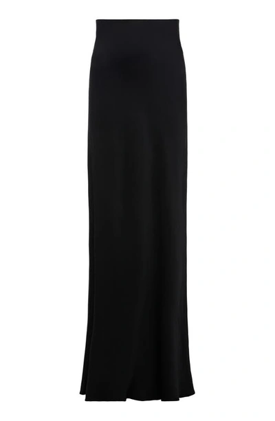 Shop L Agence L'agence Zeta Satin Maxi Skirt In Black