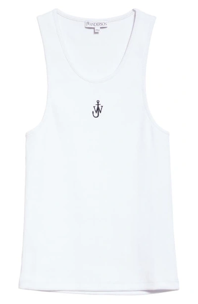 Shop Jw Anderson Anchor Logo Embroidered Tank In White