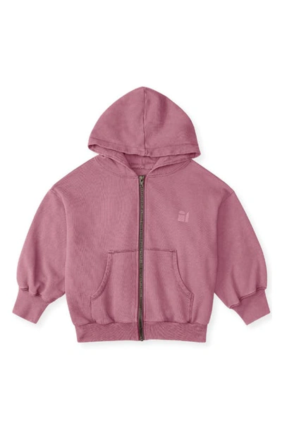 Shop The Sunday Collective Kids' Natural Dye Everyday Zip-up Hoodie In Shellac
