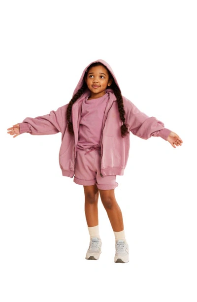 Shop The Sunday Collective Kids' Natural Dye Everyday Zip-up Hoodie In Shellac