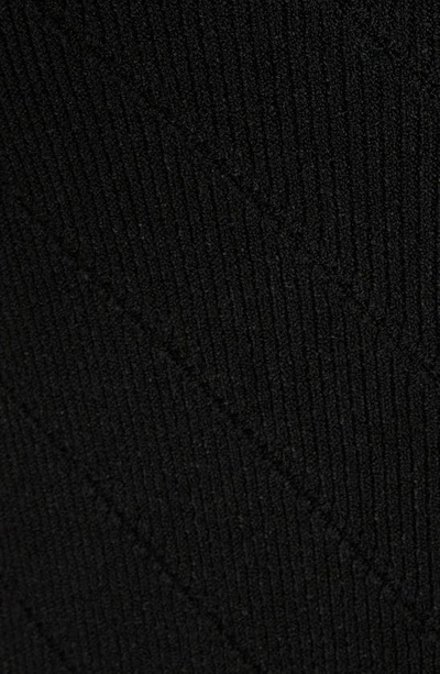 Shop Balmain Diamond Rib Halter Midi Sweater Dress In 0pa Black