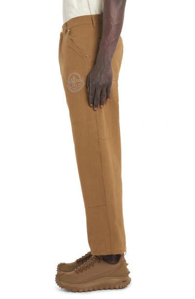 Shop Moncler Genius Moncler 9 Roc Nation Cotton Carpenter Pants In Brown