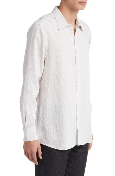 Shop Blk Dnm Stripe Button-up Shirt In White / Black