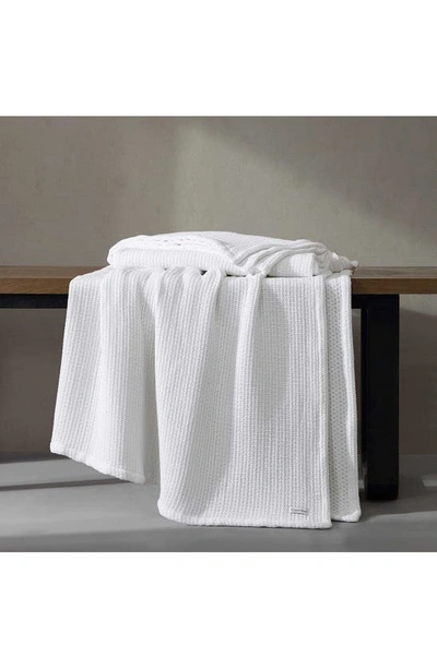 Shop Calvin Klein Honeycomb Cotton Blanket In White
