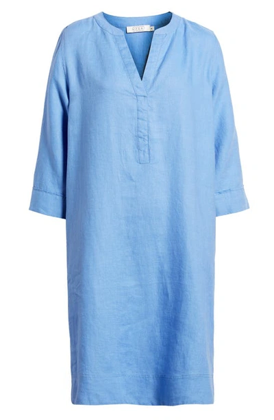 Shop Masai Copenhagen Nokolo Linen Shift Dress In Blue Bonnet