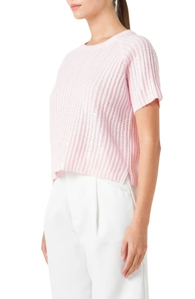 Endless Rose Sequin Rib Sweater In Light Pink