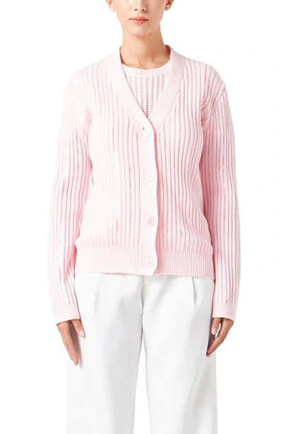 Endless Rose Women's Sequins Cardigan In Light Pink