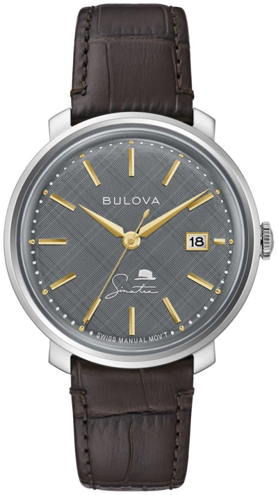 Shop Bulova The Best Is Yet To Come Hand Wind Mens Watch 96b345 In Brown / Gold Tone / Gray