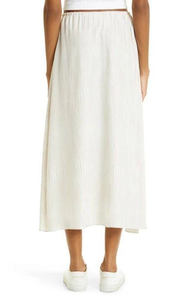 Atm Anthony Thomas Melillo Combo Silk Charmeuse Skirt In Beach Pebble In Beach Pebble Combo