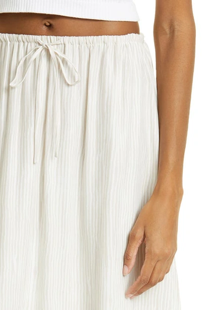 Atm Anthony Thomas Melillo Combo Silk Charmeuse Skirt In Beach Pebble In Beach Pebble Combo