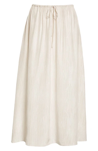 Atm Anthony Thomas Melillo Combo Silk Charmeuse Skirt In Beach Pebble In Beach Pebble Combo