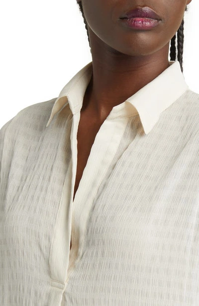 Shop French Connection Clar Rhodes Textured Popover Tunic Shirt In Classic Cream