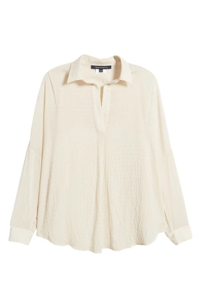 Shop French Connection Clar Rhodes Textured Popover Tunic Shirt In Classic Cream