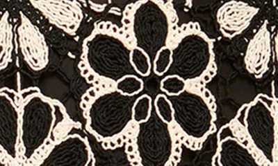 Shop Ramy Brook Irina Halter Crochet Minidress In Black/ Ecru Two Tone Crochet