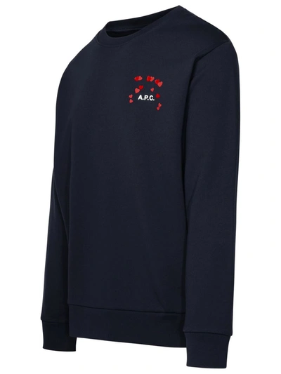 Shop Apc A.p.c. Blue Cotton Sweatshirt In Navy