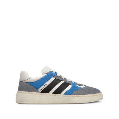 Shop Bally Sneakers In Grey/blue