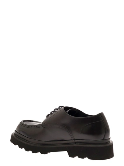 Shop Dolce & Gabbana Black Lace-up Derby With Squared Toe In Leather Man