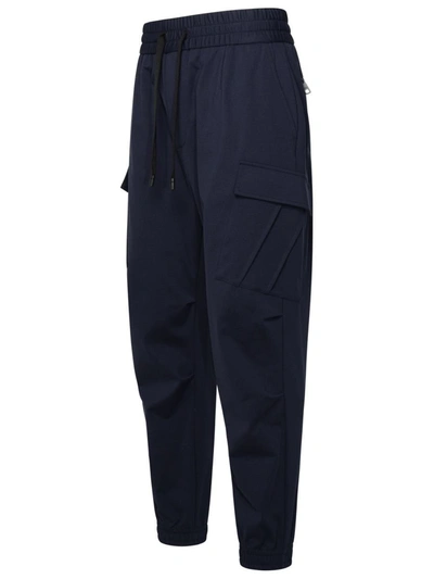 Shop Dolce & Gabbana Blue Cotton Blend Pants In Navy