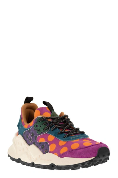Shop Flower Mountain Kotetsu - Sneakers In Suede And Technical Fabric In Multicolor