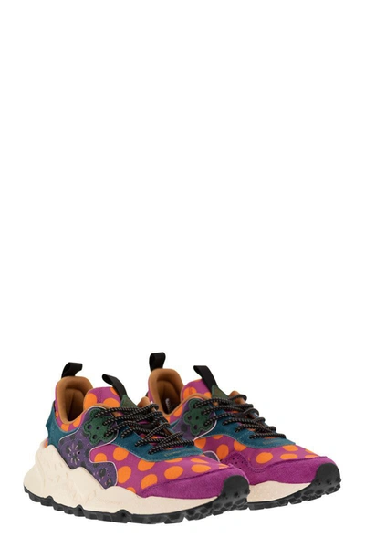 Shop Flower Mountain Kotetsu - Sneakers In Suede And Technical Fabric In Multicolor