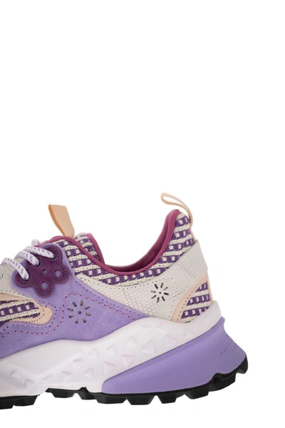 Shop Flower Mountain Kotetsu - Sneakers In Suede And Technical Fabric In Purple