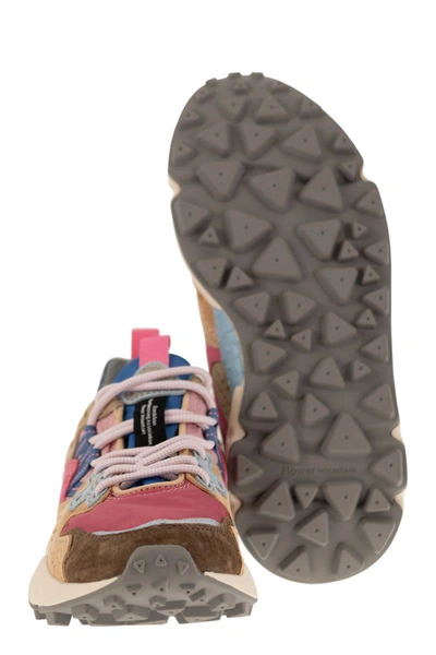 Shop Flower Mountain Yamano 3 - Sneakers In Suede And Technical Fabric In Pink